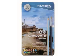Lyra Stifte^Graduate Aquarellstifte Ø 33mm Mine und 1x Pinsel verschiedene Farben 12 St