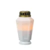 MARELIDA Kerzen^LED Grablicht Grabkerze Grableuchte Orange Flackernd Timer H 15,5cm Weiß