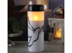 MARELIDA Kerzen^LED Grablichter Grabkerzen Taube Friedhof Trauerlicht Gedenklicht 21cm 2er Set