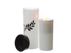 MARELIDA Kerzen^LED Grablichter Grabkerzen Taube Friedhof Trauerlicht Gedenklicht 21cm 2er Set