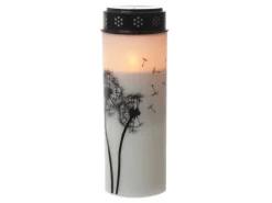 MARELIDA LED Grablichter Grabkerzen Pusteblume Friedhof Trauer Gedenklicht Timer 2er Set