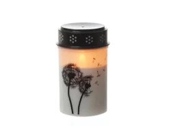 MARELIDA LED Grablichter Grabkerzen Pusteblume Friedhof Trauer Gedenklicht Timer 2er Set