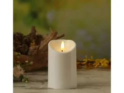 MARELIDA LED Kerze Für Außen Balkon Terrasse Garten 3D Flamme Flackernd Timer H 12,5cm