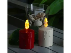 MARELIDA Kerzen|Laternen^LED Kerze Grabkerze Grablicht Für Laternen H 11,5cm Lichtsensor Bis 500h Beige