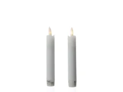 MARELIDA Kerzen^LED Stabkerzen Tafelkerzen Spitzkerzen Echtwachs Rustik Optik H 15cm Weiß 2St