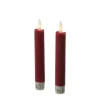 MARELIDA Kerzen^LED Stabkerzen Tafelkerzen Spitzkerzen Echtwachs Rustik Optik H 15cm Rot 2St