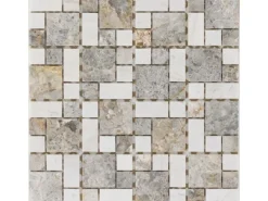 Mosaik^Marmormosaik Golden Vein Milky White 30,5 cm x 30,5 cm