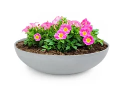 Vogeltränken^matches21 HOME&HOBBY Pflanzschale für Draussen in Hell-Grau Marmoriert 45 x 13 cm