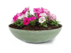 Vogeltränken^matches21 HOME&HOBBY Pflanzschale für Draussen in Oliv- Marmoriert 30 x 9 cm