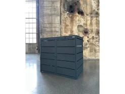 MBOX24 Classic Mülltonnenbox für 4 Mülltonnen (240L) aus Verzinktem Stahl 4er Metall Mülltonnenverkleidung in Anthrazit Robust & Wetterfest