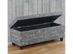 MCW Aufbewahrung^Aufbewahrungs-Truhe Kriens Stoff/Textil 45x114x45cm Schriftzug