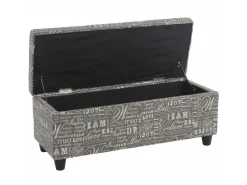 MCW Aufbewahrung^Aufbewahrungs-Truhe Kriens Stoff/Textil 45x114x45cm Schriftzug