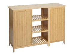MCW Badezimmerschrank B18 2 Türen Bambus 87x99x33cm