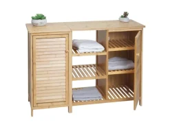 MCW Badezimmerschrank B18 2 Türen Bambus 87x99x33cm