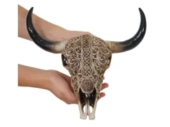 MCW Dekorative Figuren^Deko Schädel C15 Longhorn