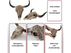 MCW Dekorative Figuren^Deko Schädel C15 Longhorn