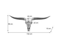 MCW Dekorative Figuren^Deko Schädel 132cm A14 Stier Naturfarben