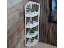 MCW Eckregale^Eckregal K85 Geflecht Braun