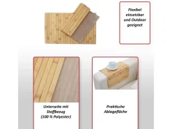 MCW Sofas^2er-Set Armlehnen-Ablage E72 Sofa-Butler Flexablage Bambus Flexibel 45x30cm