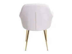 MCW Stühle^Esszimmerstuhl F18 6er-Set Samt Creme-Weiß Goldene Beine