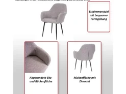 MCW Stühle^Esszimmerstuhl F18 6er-Set Samt Goldene Beine