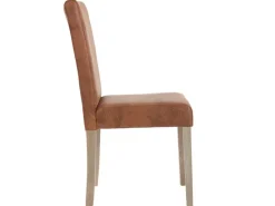 MCW Stühle^Esszimmerstuhl Littau Textil 4er-Set Textil Wildlederimitat Beine Struktur - Eiche