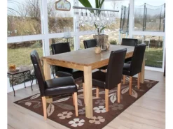 MCW Esszimmerstuhl Littau 2er-Set Leder Helle Beine