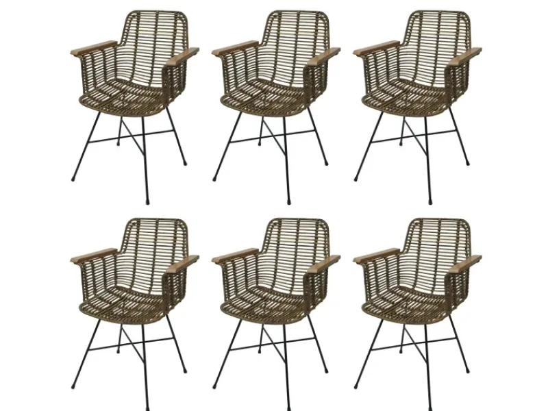 MCW Klarlacke^Esszimmerstuhl M29 6er-Set