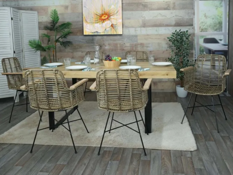 MCW Klarlacke^Esszimmerstuhl M29 6er-Set