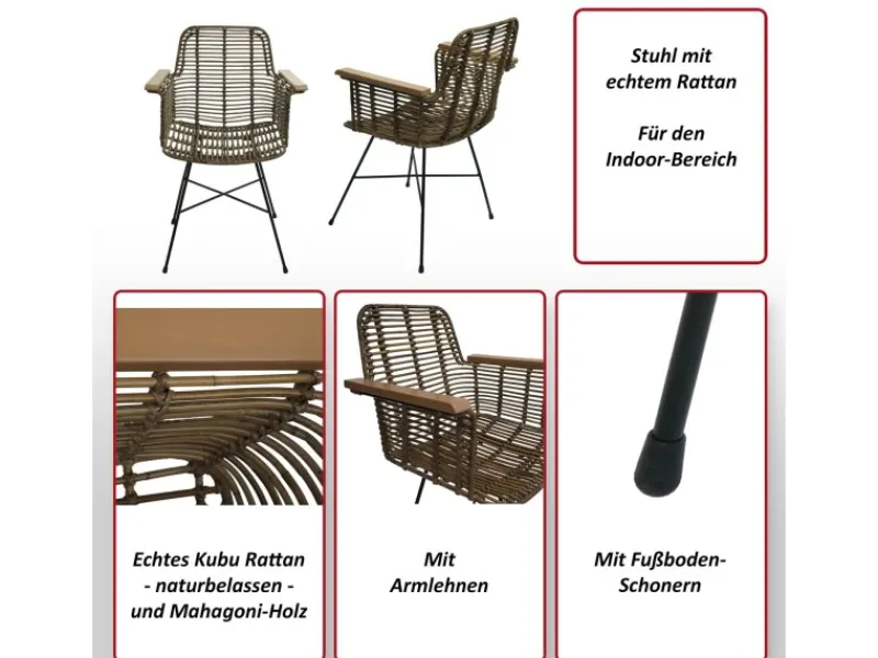 MCW Klarlacke^Esszimmerstuhl M29 6er-Set