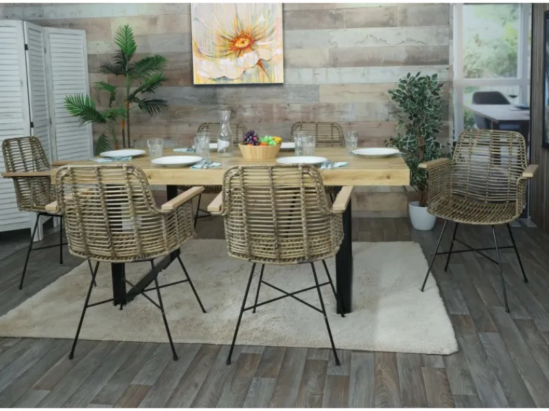 MCW Klarlacke^Esszimmerstuhl M29 6er-Set