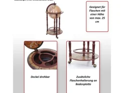 MCW Flaschenregale^Globusbar D83 Rollbar Schwarz