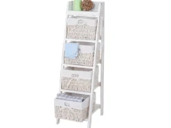 MCW Leiterregal Franca Shabby-Look 4 Körbe