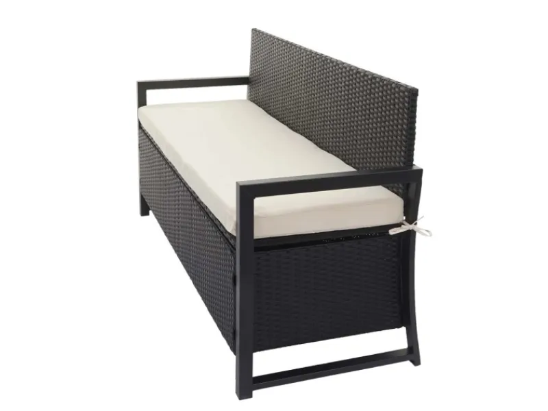 MCW Poly-Rattan 3er Sitzbank F39 Kissen Creme