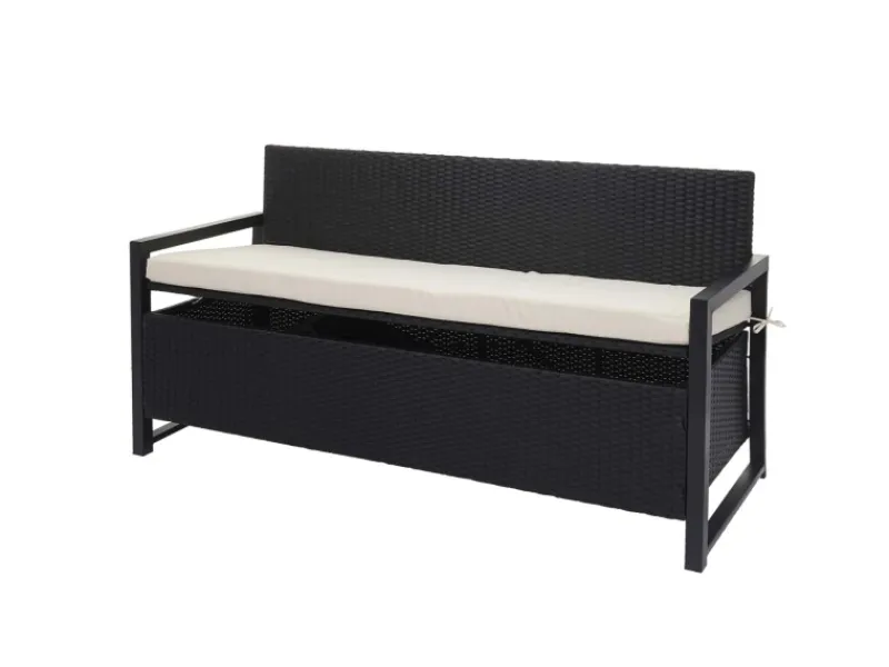 MCW Poly-Rattan 3er Sitzbank F39 Kissen Creme