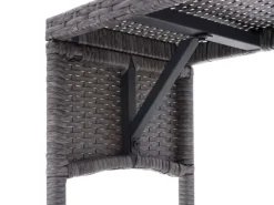 MCW Sitzbänke^Poly-Rattan Sitzbank G16 Kissen Dunkel