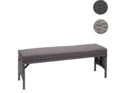 MCW Sitzbänke^Poly-Rattan Sitzbank G16 Kissen Dunkel