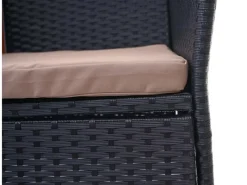 MCW Poly-Rattan Sitzbank mit Tisch E24 Kissen Creme