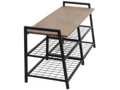 MCW Sitzbänke^Schuhregal A27 40x107x38cm Wildeiche-Optik