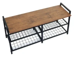 MCW Sitzbänke^Schuhregal A27 40x107x38cm Wildeiche-Optik