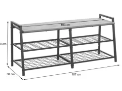 MCW Sitzbänke^Schuhregal A27 40x107x38cm Wildeiche-Optik