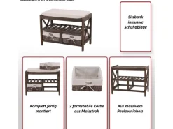 MCW Regal Weiß|Sitzbänke^Schuhregal C48 Sitzbank