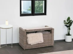 MCW Sitzbänke|Garderoben^Sitzbank Genua Rattan Staufach