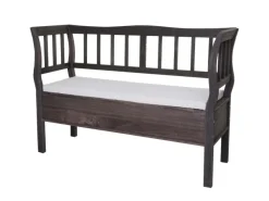 MCW Sitzbänke^Sitzbank H207 Staufach Shabby-Look Grau-Braun Shabby