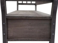 MCW Sitzbänke^Sitzbank H207 Staufach Shabby-Look Grau-Braun Shabby