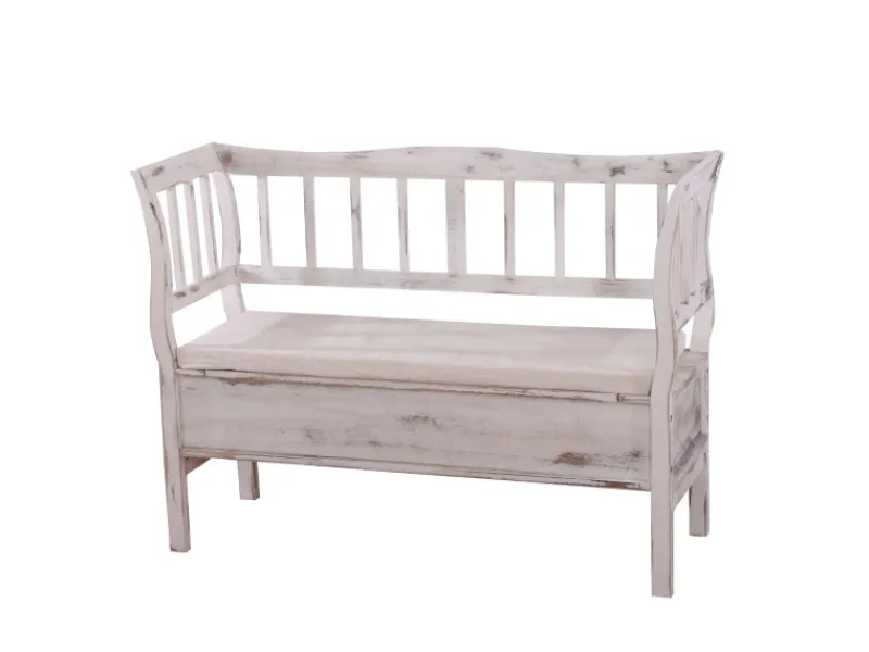 MCW Sitzbänke|Garderoben^Sitzbank H207 Staufach Shabby-Look Shabby