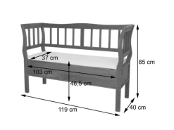 MCW Sitzbänke|Garderoben^Sitzbank H207 Staufach Shabby-Look Shabby