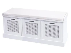 MCW Sitzbank J49 Aufbewahrungsboxen 47x110x40cm Polster Creme-