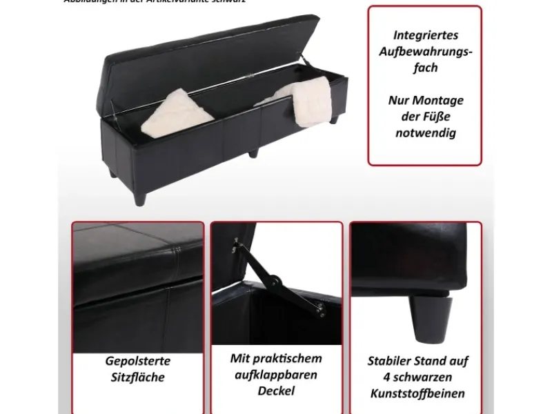 MCW Sitzbank mit Aufbewahrung Arezzo XXL