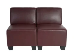 MCW 2-Sitzer Moncalieri Rot-Braun ohne Armlehnen